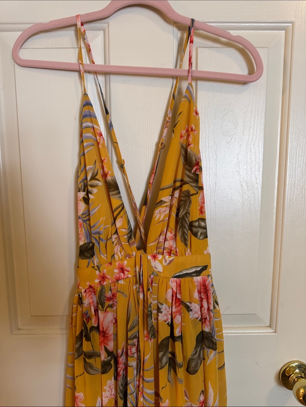 Fashion Nova Mustard Yellow Floral Dress